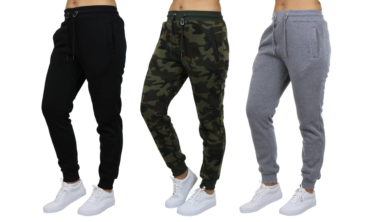 Galaxy by Harvic Women's Relaxed Fit Fleece-Lined Jogger Sweatpants 3 Pack